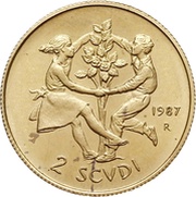2 Scudi European Year of Environment, San Marino, 1987 reverse image