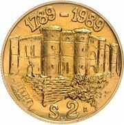 2 Scudi French Revolution, San Marino, 1989 reverse image