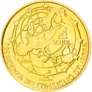 2 Scudi San Marino’s Presidency of the European Council, San Marino, 1990 reverse image
