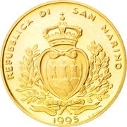 2 Scudi 50th Anniversary of United Nations obverse image