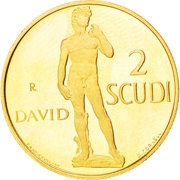 2 Scudi Michelangelo’s 'David', San Marino, 1997 reverse image