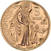 5 Scudi Perpetual Freedom, San Marino, 1983 reverse image