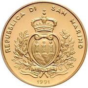 5 Scudi Peace and Freedom obverse image