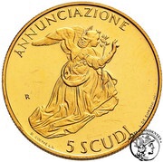 5 Scudi Annunciation, San Marino, 1997 reverse image
