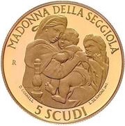 5 Scudi Madonna della Seggiola, San Marino, 1998 reverse image