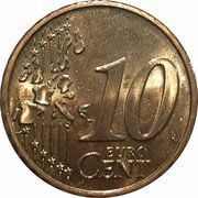 10 Euro Cents 1st type, 1st map reverse image