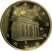 10 Euro Cents 1st type, 2nd map obverse image