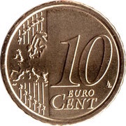 10 Euro Cents 2nd type reverse image