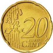 20 Euro Cents 1st type, 1st map reverse image