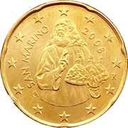 20 Euro Cents 1st type, 2nd map obverse image