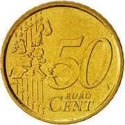 50 Euro Cents 1st type, 1st map, San Marino, 2002-2007 reverse image