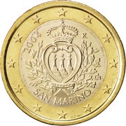 1 Euro 1st type, 1st map obverse image