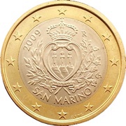1 Euro 1st type, 2nd map obverse image
