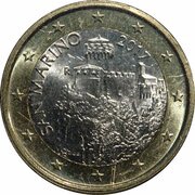 1 Euro 2nd type obverse image