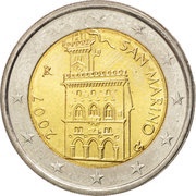 2 Euros 1st type, 1st map obverse image