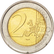 2 Euros 1st type, 1st map reverse image