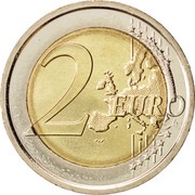 2 Euros 1st type, 2nd map reverse image