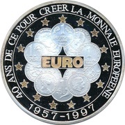 10 000 Francs CFA 40th Anniversary of the European currency, Benin, 1997 reverse image