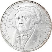5 Euros Melchiorre Delfico reverse image
