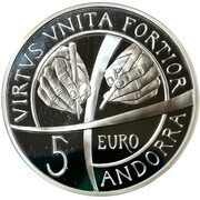 5 Euros Constitution of Andorra, Andorra, 2018 reverse image
