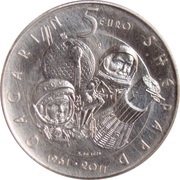 5 Euros Manned Space Flight, San Marino, 2011 reverse image