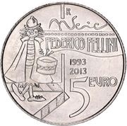5 Euros Federico Fellini, San Marino, 2013 reverse image
