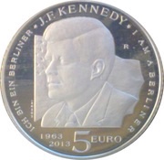 5 Euros John Fitzgerald Kennedy, San Marino, 2013 reverse image