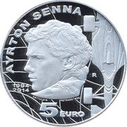 5 Euros Ayrton Senna, San Marino, 2014 reverse image
