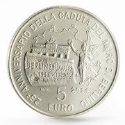 5 Euros Berlin Wall, San Marino, 2014 reverse image