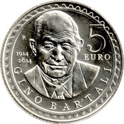 5 Euros Gino Bartali, San Marino, 2014 reverse image