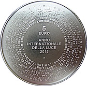5 Euros International Year of Light, San Marino, 2015 reverse image