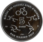 5 Euros Games of the Small States of Europe, San Marino, 2017 reverse image