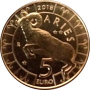 5 Euros Aries reverse image