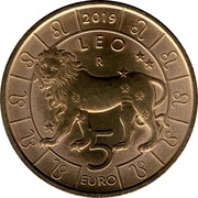 5 Euros Leo reverse image
