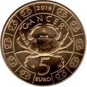 5 Euros Cancer reverse image