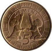 5 Euros Gemini reverse image