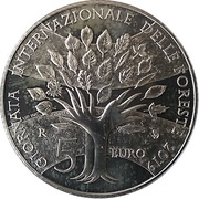 5 Euros International Forestry Day, San Marino, 2019 reverse image