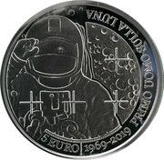 5 Euros First Man on the Moon, San Marino, 2019 reverse image
