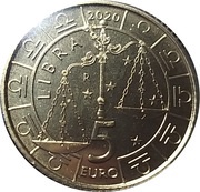 5 Euros Libra reverse image