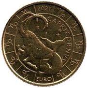 5 Euros Capricorn, San Marino, 2021 reverse image