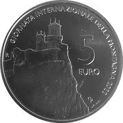 5 Euros Mountain Day, San Marino, 2022 reverse image