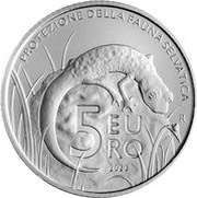 5 Euros Wildlife Protection, San Marino, 2023 reverse image