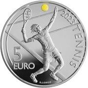 5 Euros Tennis, San Marino, 2023 reverse image