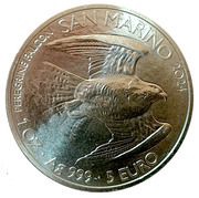 5 Euros Peregrine falcon, San Marino, 2024 reverse image
