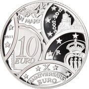 10 Euros Euro Coins and Banknotes, San Marino, 2011 reverse image