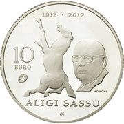 10 Euros Aligi Sassu, San Marino, 2012 reverse image