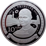 10 Euros Niccolò Machiavelli, San Marino, 2013 reverse image