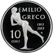 10 Euros Emilio Greco, San Marino, 2013 reverse image