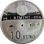 10 Euros Tiberius Bridge, San Marino, 2014 reverse image