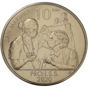 10 Euros Pro I.S.S., San Marino, 2020 reverse image